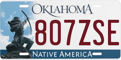 OK license plate 807ZSE