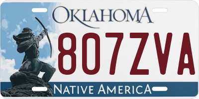 OK license plate 807ZVA