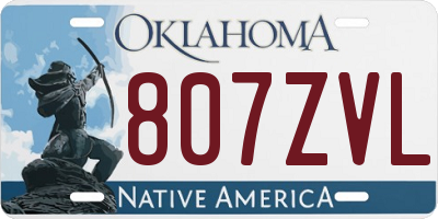 OK license plate 807ZVL