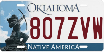 OK license plate 807ZVW