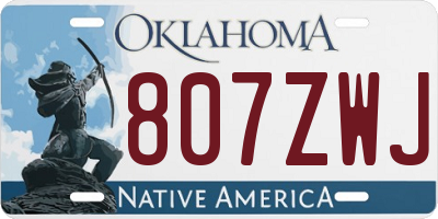 OK license plate 807ZWJ