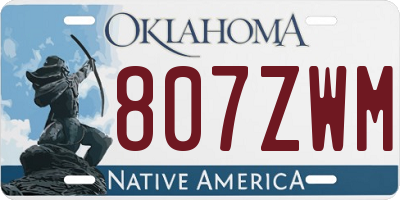 OK license plate 807ZWM