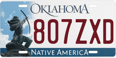 OK license plate 807ZXD