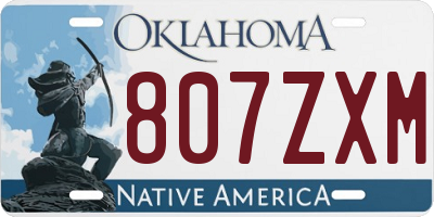OK license plate 807ZXM