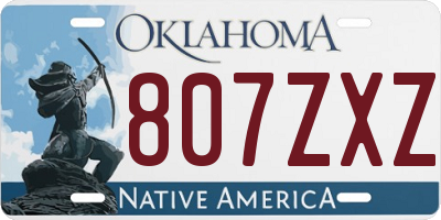 OK license plate 807ZXZ