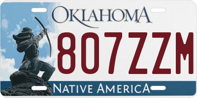 OK license plate 807ZZM