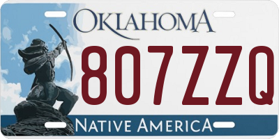 OK license plate 807ZZQ