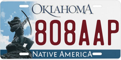 OK license plate 808AAP