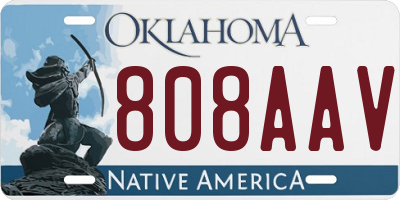 OK license plate 808AAV