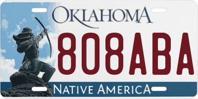 OK license plate 808ABA
