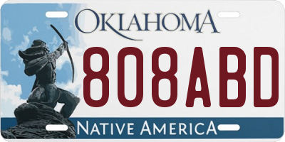 OK license plate 808ABD
