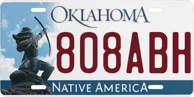 OK license plate 808ABH
