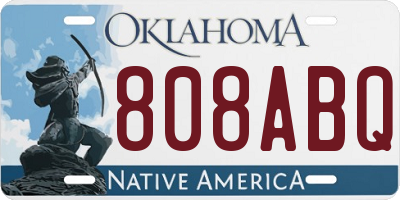OK license plate 808ABQ