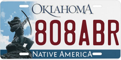 OK license plate 808ABR
