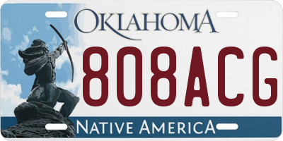 OK license plate 808ACG