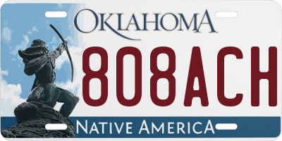 OK license plate 808ACH