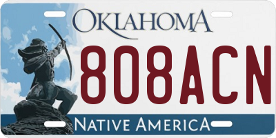 OK license plate 808ACN