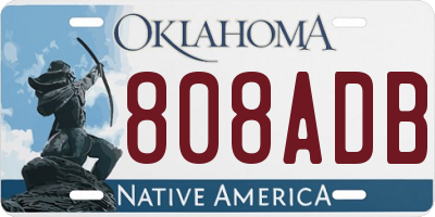 OK license plate 808ADB