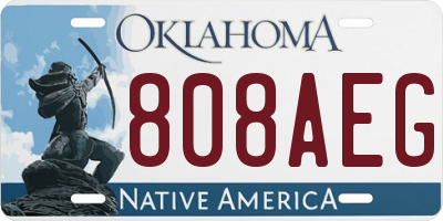 OK license plate 808AEG