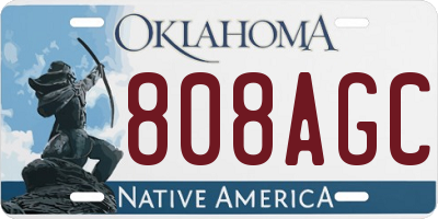 OK license plate 808AGC