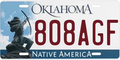 OK license plate 808AGF