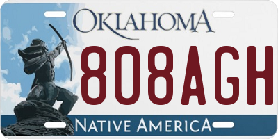 OK license plate 808AGH