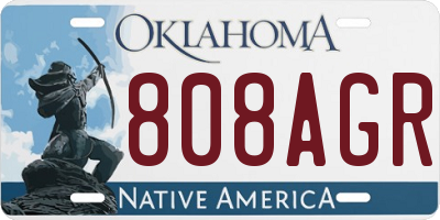 OK license plate 808AGR