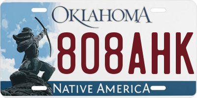 OK license plate 808AHK