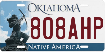 OK license plate 808AHP