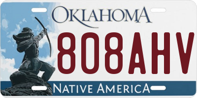 OK license plate 808AHV
