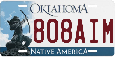 OK license plate 808AIM