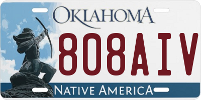 OK license plate 808AIV