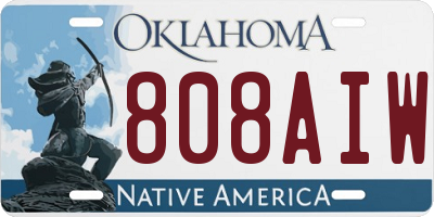OK license plate 808AIW
