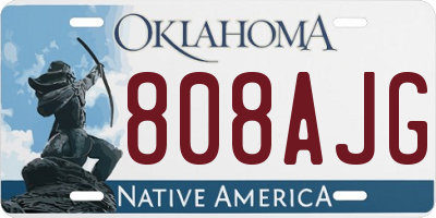 OK license plate 808AJG