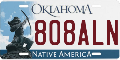 OK license plate 808ALN