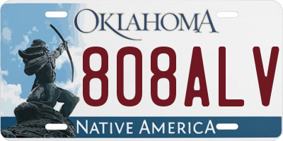 OK license plate 808ALV