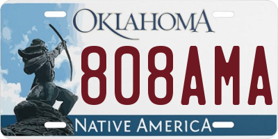 OK license plate 808AMA