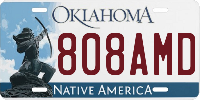 OK license plate 808AMD