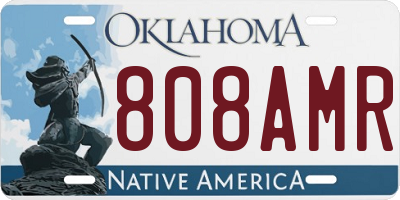OK license plate 808AMR