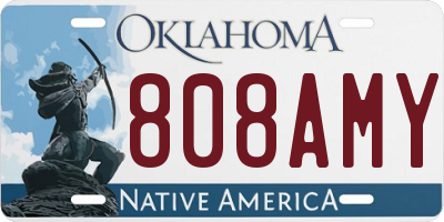 OK license plate 808AMY