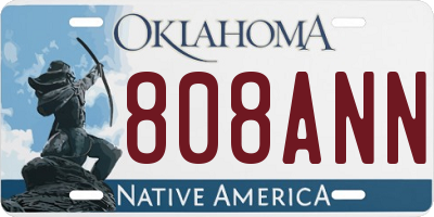 OK license plate 808ANN