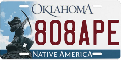 OK license plate 808APE