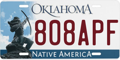 OK license plate 808APF
