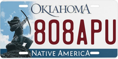 OK license plate 808APU