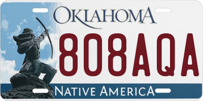 OK license plate 808AQA