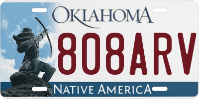 OK license plate 808ARV