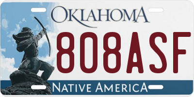 OK license plate 808ASF