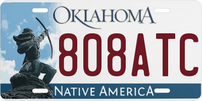 OK license plate 808ATC