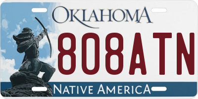 OK license plate 808ATN