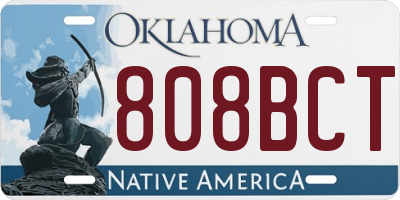 OK license plate 808BCT